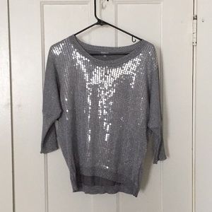 Charlotte Russe, xs, grey sequin 3quarter sleeve